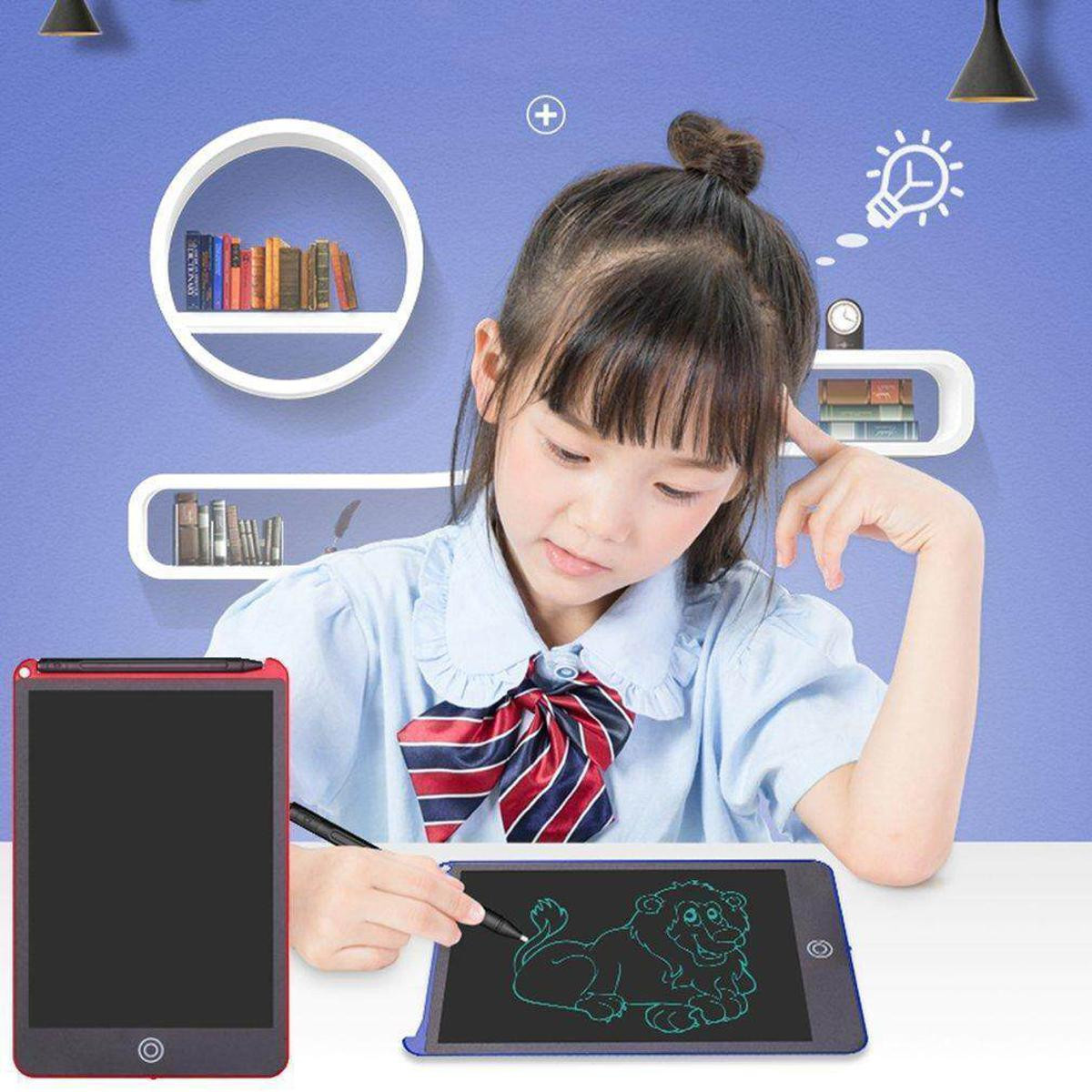 LCD Writing Tablet is a good placement for paper no chalk no dust no marker environmental friendly and gives your great writing and drawing experience. Easy to carry and use suitable for kids drawing 